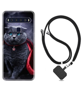 TCL 10L 10 Plus 10SE 20E 20SE 30 L7 Kılıf Boyun Askılı Silikon Super Cat 1666