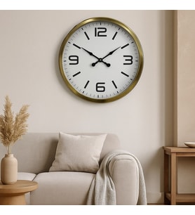 River World Duvar Saati Metal Dekoratif Seri B Rengi Gold 60 cm