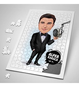 Kişiye Özel Hediye 240 Parça Ses Sanatçısı Erkek Karikatürlü Puzzle