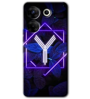 Tecno Camon 20 Pro 5G Kılıf HD Desen Baskılı Kılıf - Dark Neon Yaprak Y Harfi