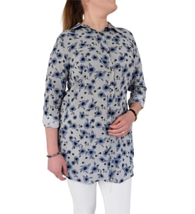 Kadın Tunik Papatya Desenli Almira 1597 Bgl-st00999 (Lacivert)