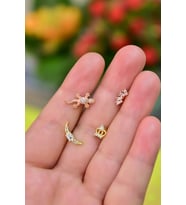 925 ayar papatya silver çelik tragus küpe.rose.gold.rodaj