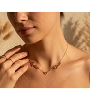 Kişiye Özel Minimal Kalp Detaylı Çift İsim Kolye 925K Gümüş (Gold)
