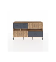 Arges Konsol 5 Raflı 4 Çekmeceli 4 Kapaklı 176x30x99 Çam-Çam/Antrasit