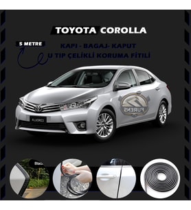 Toyota Corolla Oto Araç Kapı Koruma Fitili 5metre Parlak Siyah Renk