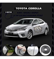 Toyota Corolla Oto Araç Kapı Koruma Fitili 5metre Parlak Siyah Renk
