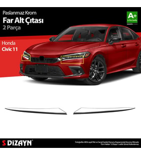 Honda Civic Krom Far Alt Çıtası 2 Prç. 2021 Üzeri A+ Kalite