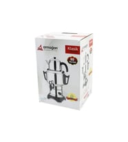 KLASİK ÇAY SETİ=DEMLİK - SU KAZANI ELEKTRİKLİ SEMAVER 60 BARDAK 6LT - TEK MUSLUK 1500W GİZLİ REZİSTA