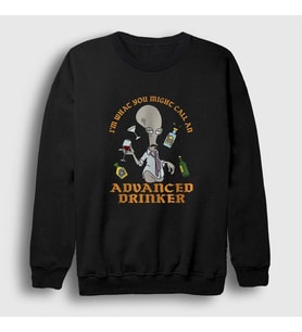 Presmono Unisex Siyah Advanced Drinker Roger Smith Dizi American Dad Sweatshirt 299117tt