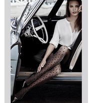 Penti Trendy Glare 30 Den Navy Puantiyeli Simli Ağı Pamuk Külotlu Çorap (Lacivert)