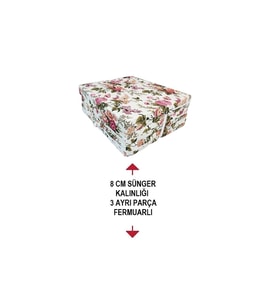 Katlanır Yatak Yer Yatağı (8 CM KALIN)Yatak 80x180 İNGİLİZ GÜLÜ 8 CM