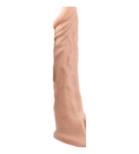 Ucu Dolgulu Realistik 18 CM Uzatmalı Penis Kılıfı