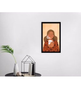 BK Home Coffee Tasarımlı Dekoratif Ahşap Siyah Çerçeveli Tablo-12