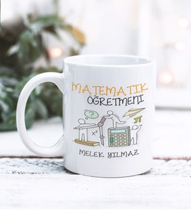 Matematik Öğretmeni Tasarımlı Kişiye Özel Kupa Bardak (Beyaz)