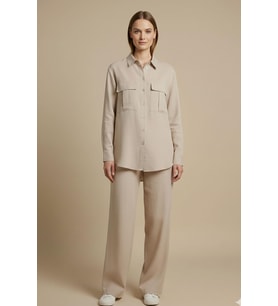 FTZ Women Kadın Ham Keten Takım Beige 31100