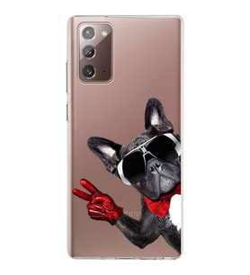 PrintiFy Samsung Galaxy Note 20 ile Uyumlu 1mm Slim Fit Köpek 2 050e Baskılı Şeffaf  Kılıf
