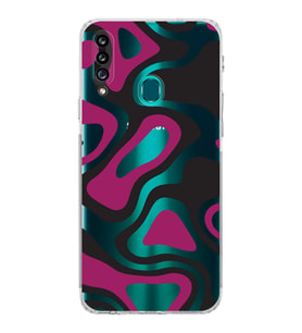 Samsung Galaxy A20s  Kamera Korumalı  Kapak Renkli Desen Tasarımlı  Şeffaf Kılıf