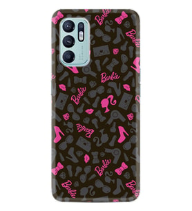 Oppo Reno 6 Kılıf Resimli Desenli Baskılı Silikon Barbie and Shoes 1413