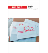 Takı Zarfı Mutluluklar Yazılı Silikonlu 1.hamur 80 gr Takı Zarfı 50 Adet