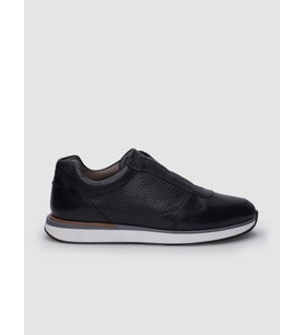 %100 Hakiki Deri Siyah Erkek Sneaker
