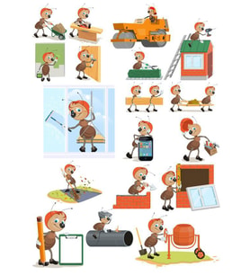 Çalışan Karınca Sticker Set 13 Parça Telefon, Tablet, Defter, Laptop Sticker