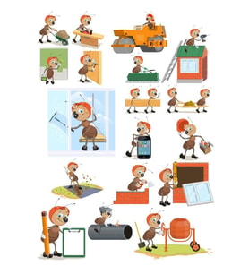 Çalışan Karınca Sticker Set 13 Parça Telefon, Tablet, Defter, Laptop Sticker