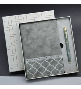 Kutulu Deri Defter Roller Kalem Set