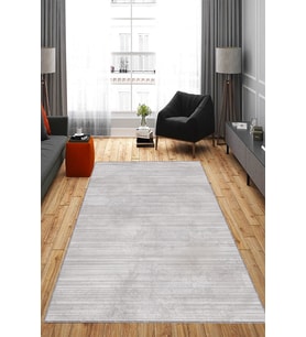 Gri Kendinden Desenli Kaymaz Tabanlı Dekoratif Halı AR1438 - 100 x 160 cm