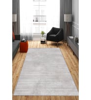 Gri Kendinden Desenli Kaymaz Tabanlı Dekoratif Halı AR1438 - 100 x 160 cm