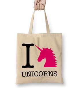 I Love Unicorns Bez Çanta Uzun Saplı