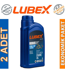 Lubex Robus Turbo 15W-40 1 Lt Mineral Motor Yağı (2 Adet)