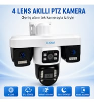 O-KAM Pro OK-241 Premium 4 Lens 12MP WiFi PTZ Dış Mekân Güvenlik Kamerası – Renkli Gece Görüşü