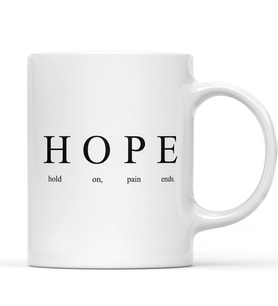 Hope Yazılı Minimalist Tasarım Kupa Model 233 Motivasyon Temalı Seramik Kahve Kupası
