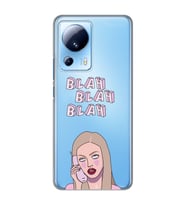 Xiaomi Mi 13 Lite Uyumlu Blah Blah Blah Mean Girls Desenli Şeffaf Telefon Kılıfı