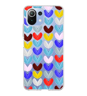 PrintiFy Xiaomi Mi 11 Lite ile Uyumlu 1mm Slim Fit Water Color 1 Baskılı Şeffaf  Kılıf