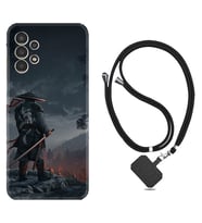 Samsung Galaxy M14 Kılıf Silikon Boyun Askılı İpli Desenli Silikon Warrior 1653