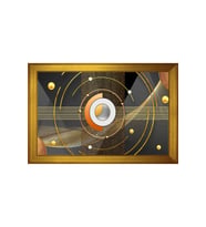 Soyut Şekiller Motifli Kanvas Tablo 50 x 70 cm Gold Çerçeve