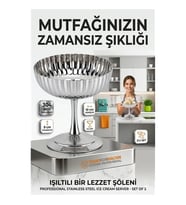 2'Li Profesyonel İnox Gümüş Paslanmaz Çelik Ayaklı Dondurma Tatlı Sunum Kasesi Seti 723148