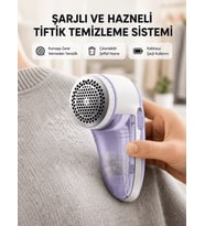 Şarjlı Tiftik Temizleyici – Çıkarılabilir Hazneli, Anti-Statik Fırçalı, USB Şarjlı