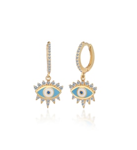 EMILIANO JEWELLERY 925 AYAR GÜMÜŞ GÖZ MİNELİ KÜPE