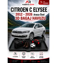 Citroen C Elysee 2012 - 2026 Araca Özel 3D Bagaj Havuzu