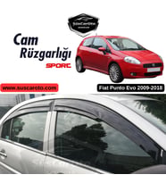 Fiat Punto 2009-2018 Uyumlu Mugen Cam Rüzgarlığı Seti Piano Black 4'lü İthal