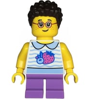 Lego Minifigür Creator Child - Girl, White Collared Shirt with Fruit twn471 (Lacivert)