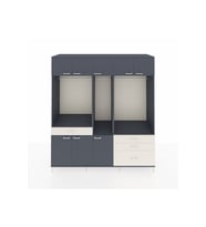 Kronos Dolap 8 Raflı 4 Çekmeceli 3 Askılı 220x59x243 Antrasit-Antrasit/Aytaşı