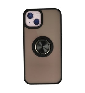 İphone 13 Kılıf Montreal Yüzüklü Kapak - Siyah