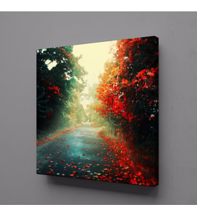 KIRMIZI YEŞİL AĞAÇ KANVAS TABLO 40x40cm (Karışık)