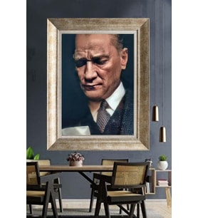Gümüş Çerçeveli Atatürk Tablo za465