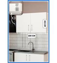 100 cm Mini Mutfak Üst Modül Dolabı Modern Duvara Monte Dolap