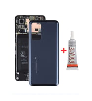 Xiaomi Mi 10T - Mi10T Pro Arka Kapak - Arka Pil Batarya Kapağı + B7000 Yapıştırcı - M2007J3SY M2007J3SG Uyumlu (Siyah)