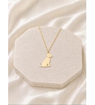 Kişiye Özel 925 Ayar Gümüş Minimal Köpek Figürlü Kolye (Gold)